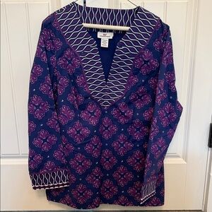 Vinegar Vines Purple and Blue Patterned Tunic